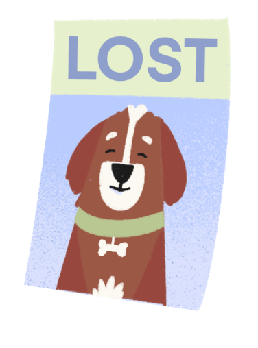 404 lost dog illustration